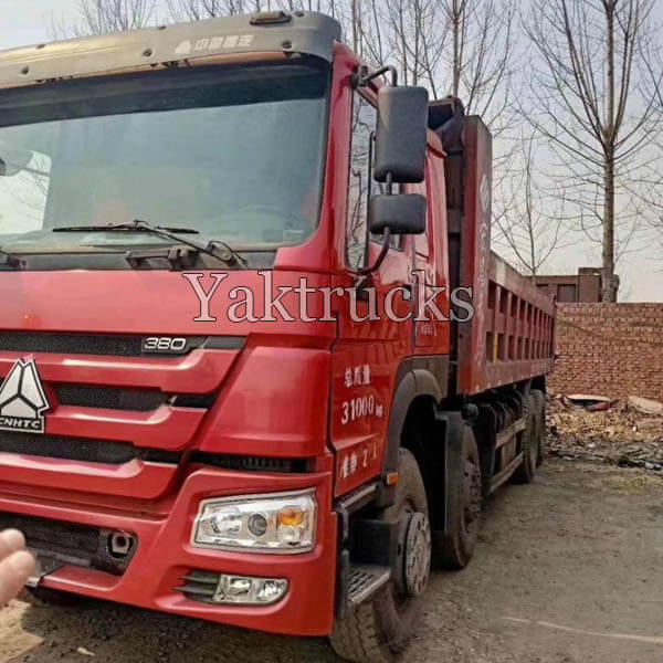 Used HOWO 8×4 Dump Truck For Sale 380HP 2016 year  Euro IV