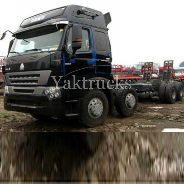 Used cargo truck Chassis  HOWO A7 380HP 2014 year 8X4 Euro III