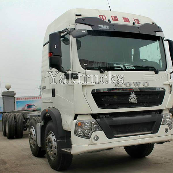 Used cargo truck Chassis HOWO T5G 340HP 2014 year 8X4 Euro IV