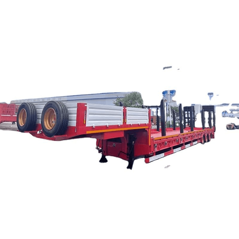 3 Axles 60 Ton New Low Bed Tractor Trailer From China